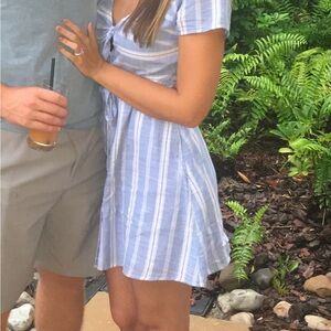 Striped Blue and White Women's Dress